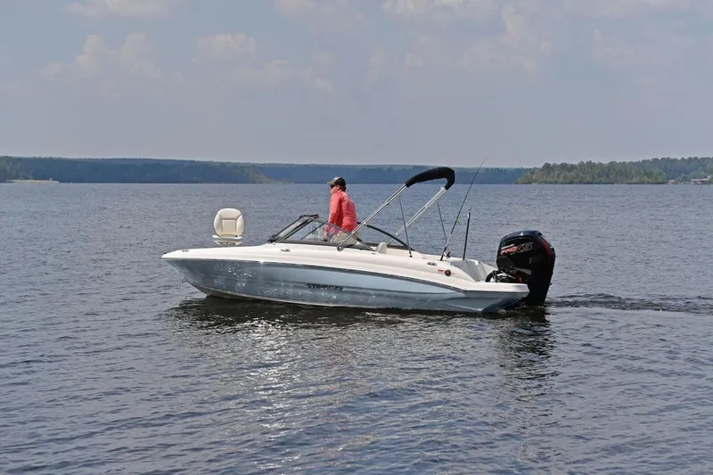 Slide: The Image of 2025 Stingray 191 DC boat on calm water. - 17