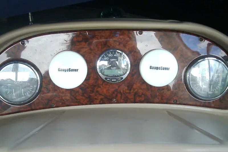 Slide: The Image of Dashboard of 2005 Sea Ray 300 Sundancer with GaugeSaver instruments. - 24