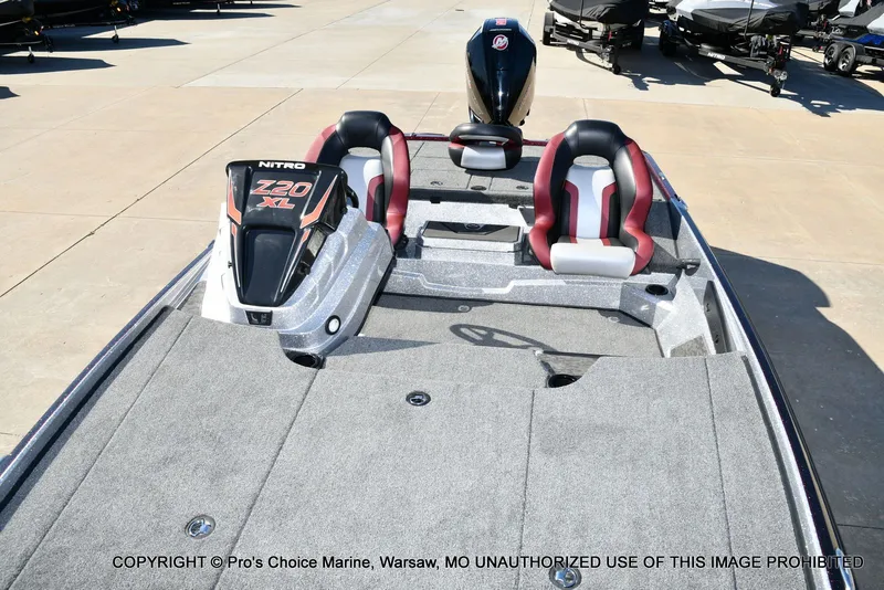Slide: The Image of 2025 Nitro Z20 XL Pro boat with dual seats and engine. - 10