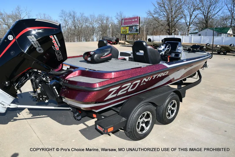 Slide: The Image of 2025 Nitro Z20 XL Pro boat with Mercury 250 HP engine. - 17