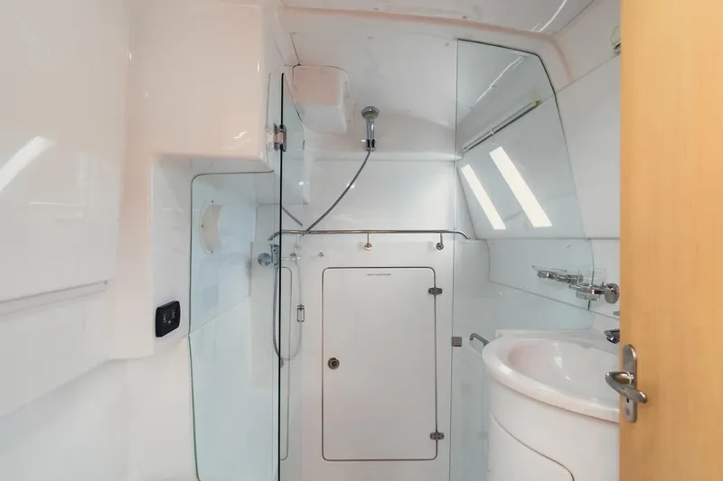 Slide: The Image of Modern bathroom in 2026 Seawind 1160XL yacht with shower and sink. - 16