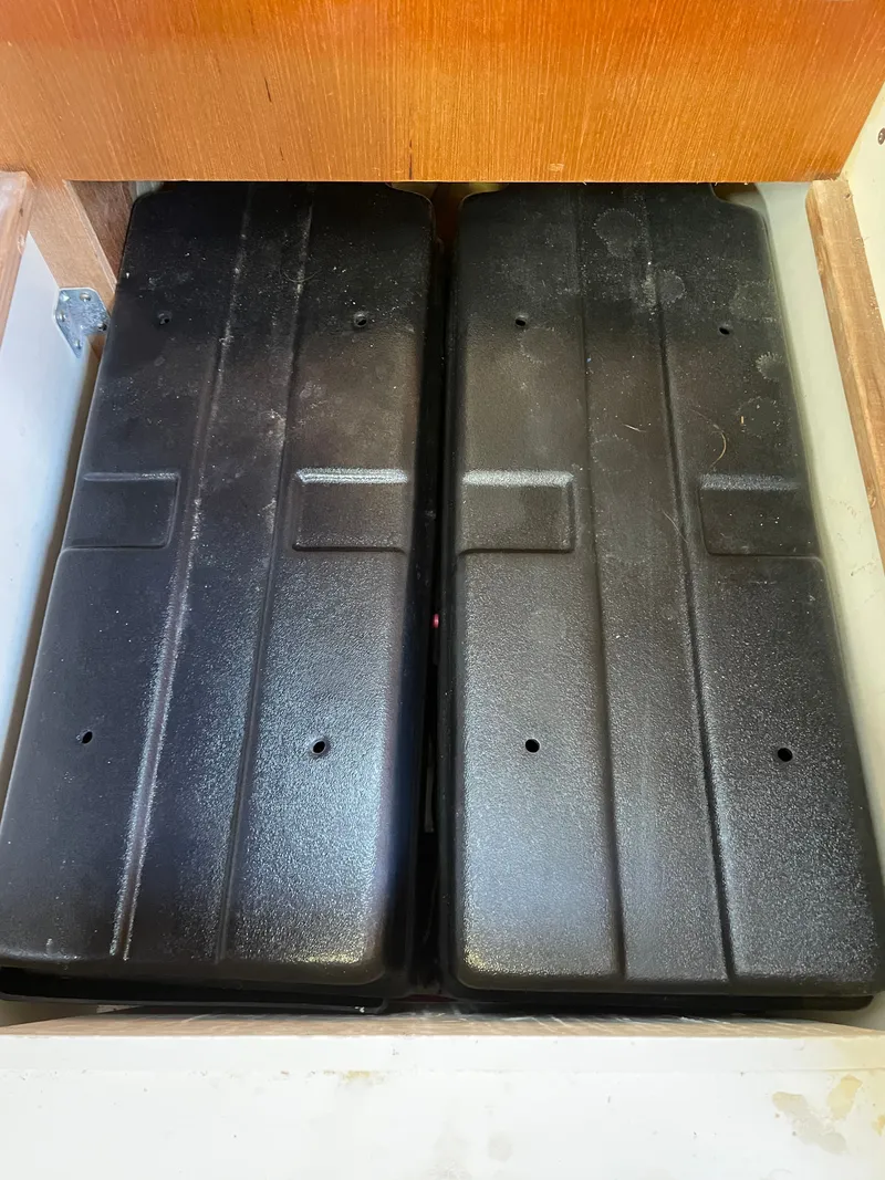 Slide: The Image of Battery compartment of a 2007 Hunter 41 sailboat. - 41