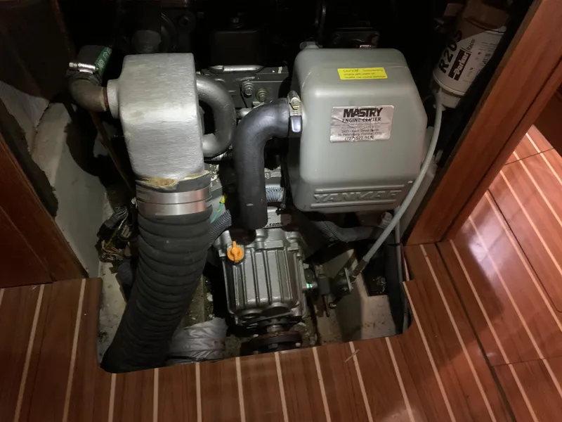 Slide: The Image of Engine compartment of a 2007 Hunter 41 sailboat. - 42