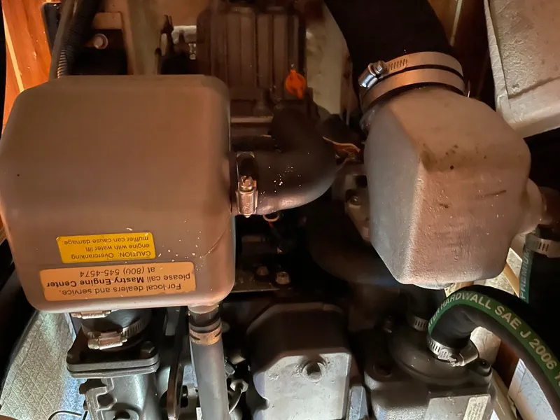 Slide: The Image of Engine compartment of a 2007 Hunter 41 sailboat. - 45