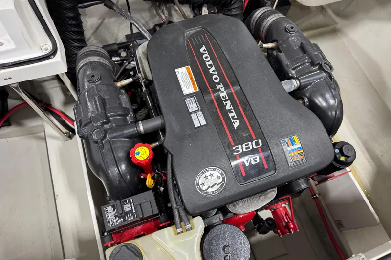 Slide: The Image of Volvo Penta 380 V8 engine in 2015 Cobalt R5 boat, detailed view. - 14