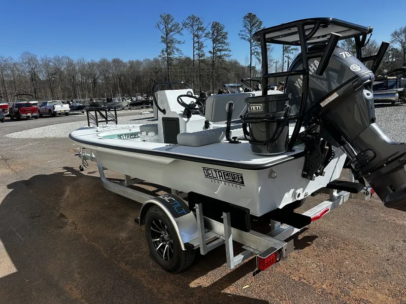 Slide: The Image of Delta Boatworks D18 CC Guide Series 2026 on trailer. - 4