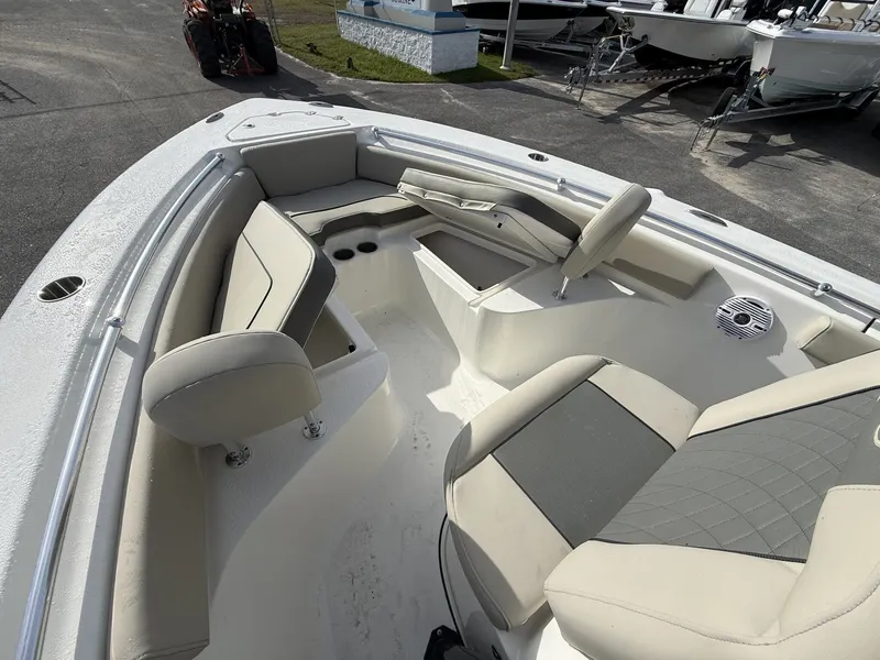 Slide: The Image of Interior view of Key West 219 FS boat, model year 2026. - 2