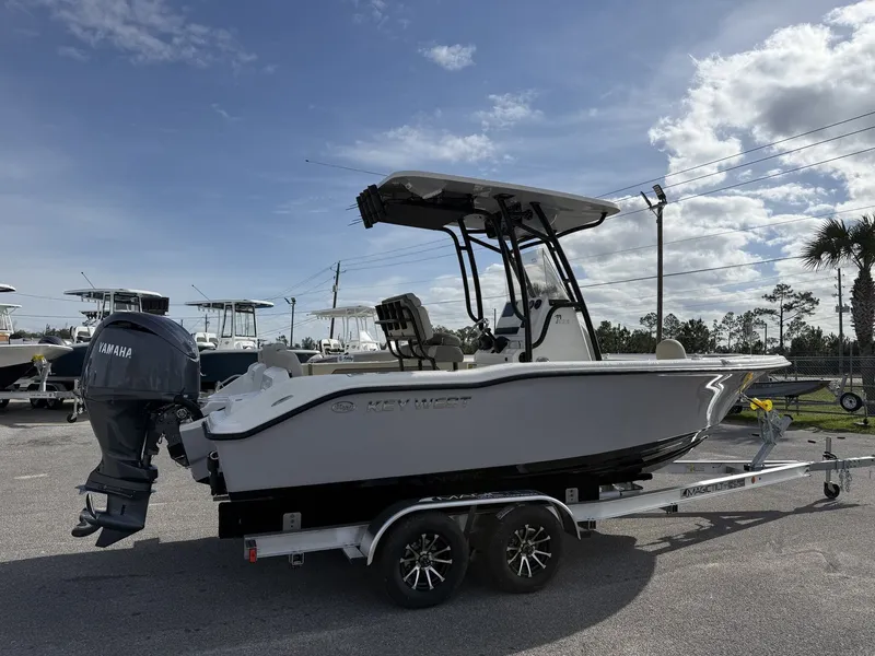 Slide: The Image of Key West 219 FS boat 2026 on trailer, side view. - 6