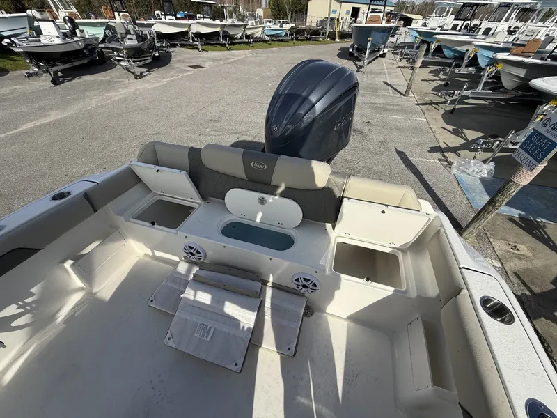 Slide: The Image of Interior view of a 2026 Key West 239 FS boat in sales area. - 12
