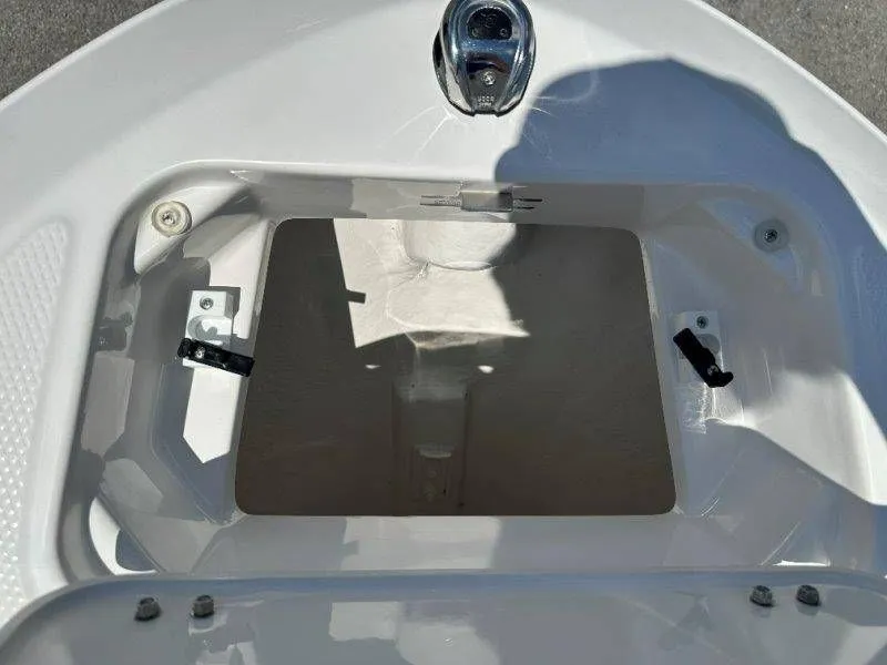 Slide: The Image of Storage compartment in Chaparral 21 SSi boat, model year 2026. - 19