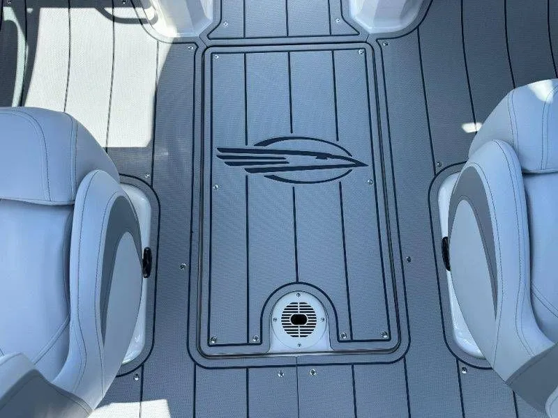 Slide: The Image of Interior of 2026 Chaparral 21 SSi with gray flooring. - 28