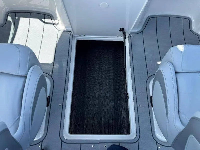 Slide: The Image of Interior of 2026 Chaparral 21 SSi with gray seats and flooring. - 32
