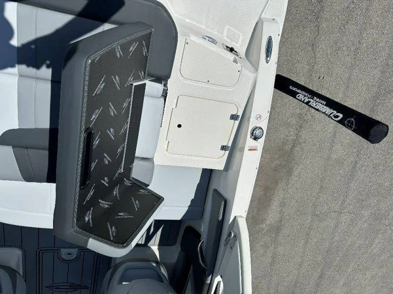 Slide: The Image of Interior of 2026 Chaparral 21 SSi with seating and storage. - 36