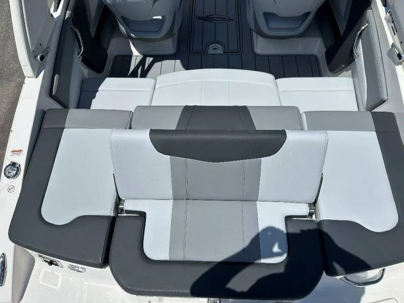Slide: The Image of Interior of 2026 Chaparral 21 SSi with gray seating. - 38