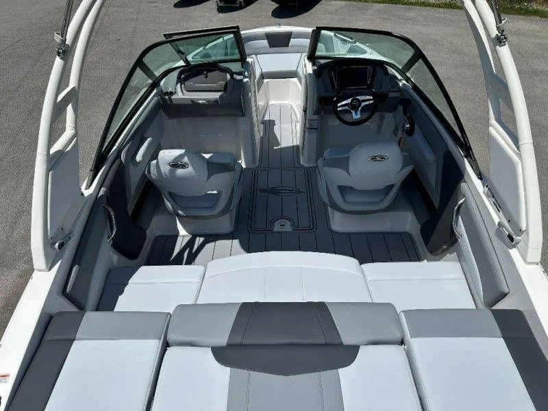 Slide: The Image of Interior of 2026 Chaparral 21 SSi with gray seating. - 40