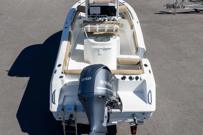 Slide: The Image of 2017 Sea Hunt Ultra 235 SE boat with Yamaha 250 engine, aerial view. - 52