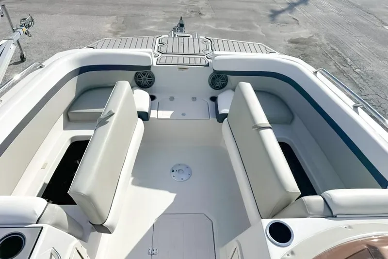 Slide: The Image of 2024 Starcraft SVX 211 OB boat interior with spacious seating and modern design. - 7