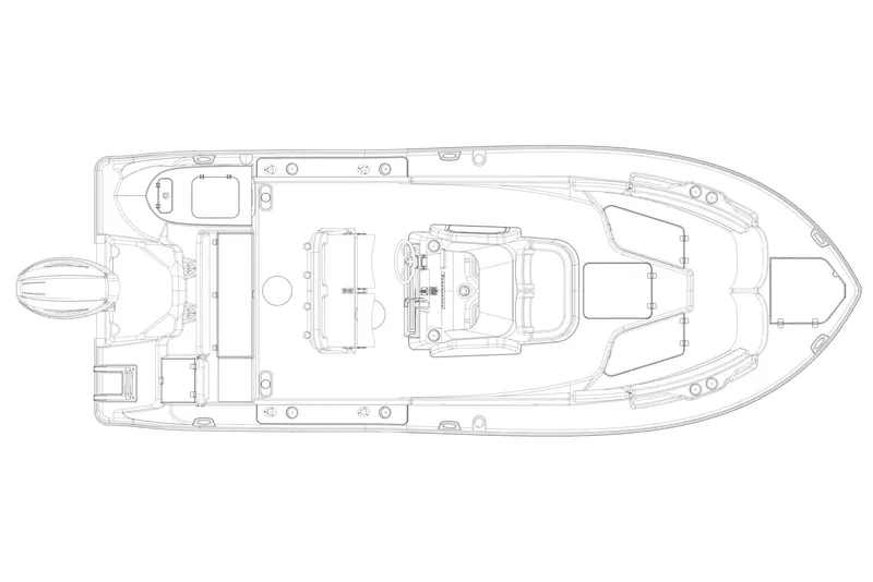 Slide: The Image of Manufacturer Provided Image: Top view schematic of 2025 Sea Fox 228 Commander boat layout. - 17