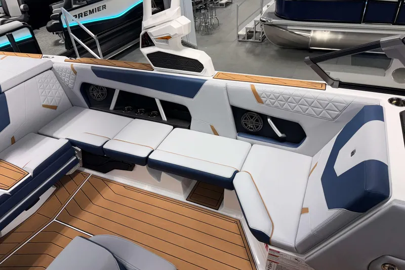 Slide: The Image of 2026 Nautique Super Air Nautique GS22 interior with luxurious seating and modern design. - 11
