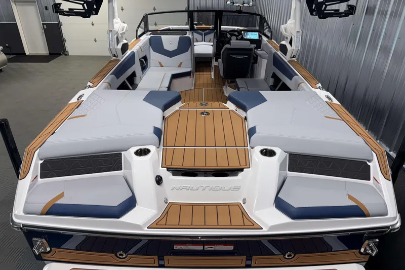 Slide: The Image of 2026 Nautique Super Air Nautique GS22 interior with sleek seating and modern design. - 3