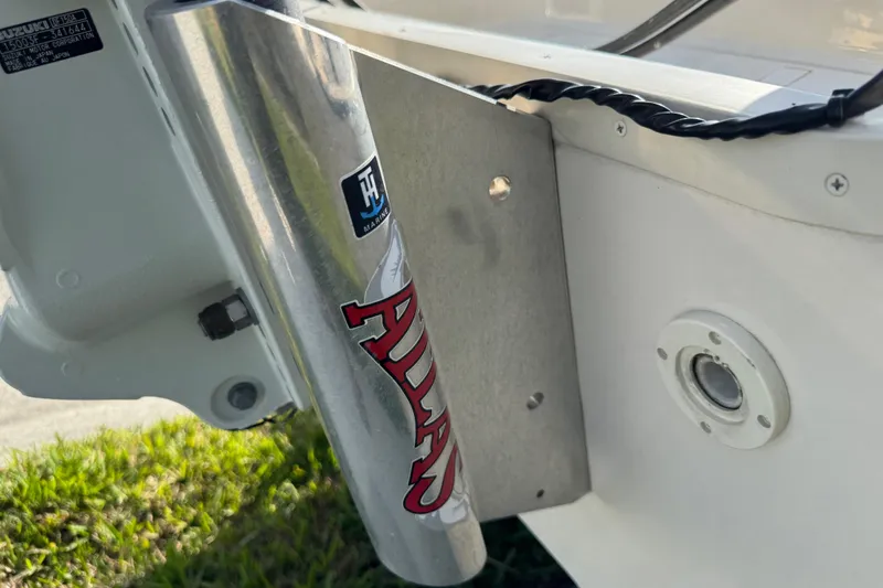 Slide: The Image of 2023 Carolina Skiff 21 SWS boat engine with "150" horsepower marking. - 17