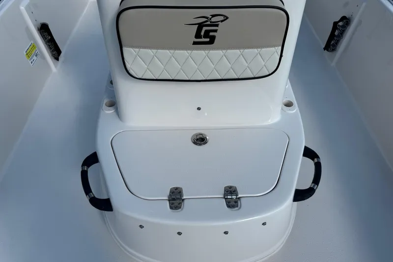 Slide: The Image of Simrad display on 2023 Carolina Skiff 21 SWS boat dashboard with control panel. - 29