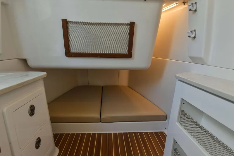 Slide: The Image of Interior of 2022 Sailfish 360 CC with sleeping area. - 32