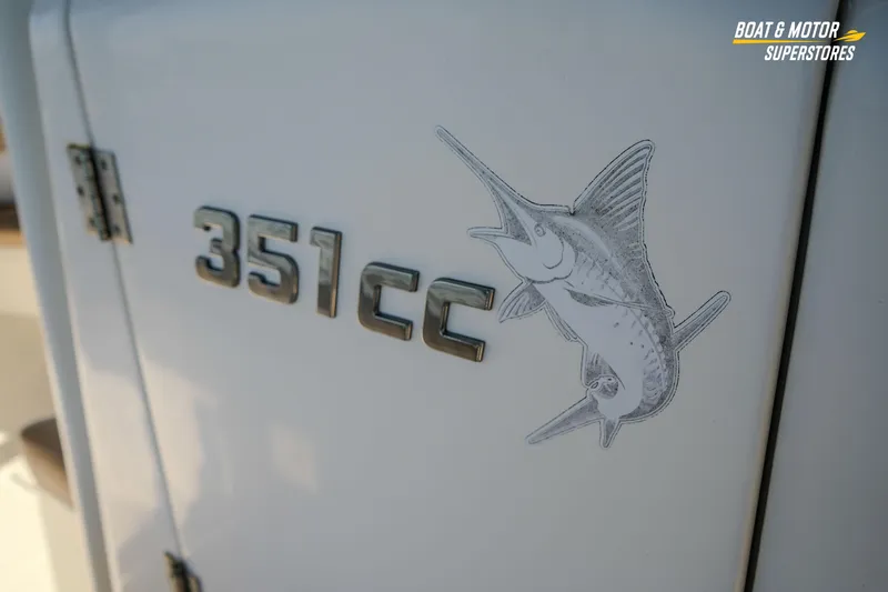 Slide: The Image of 2018 Key West Billistic 351 Center Console logo with marlin graphic. - 140