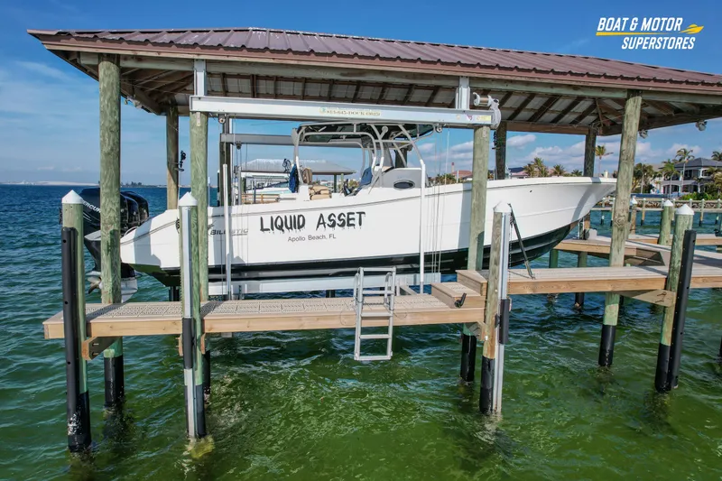 Slide: The Image of 2018 Key West Billistic 351 Center Console boat docked at Apollo Beach, FL. - 3