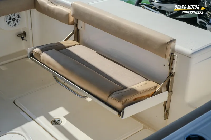 Slide: The Image of 2018 Key West Billistic 351 Center Console boat with foldable seating. - 86
