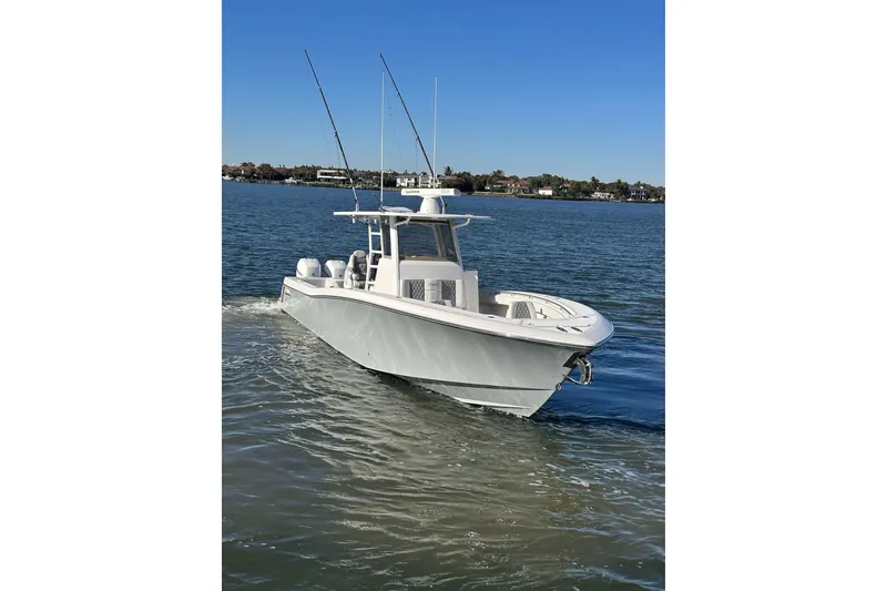 Slide: The Image of 2019 Invincible 39 Open Fisherman boat cruising on a sunny day. - 22