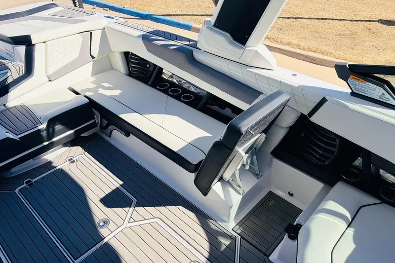 Slide: The Image of 2023 Nautique Super Air Nautique G25 interior with sleek seating and modern design. - 31