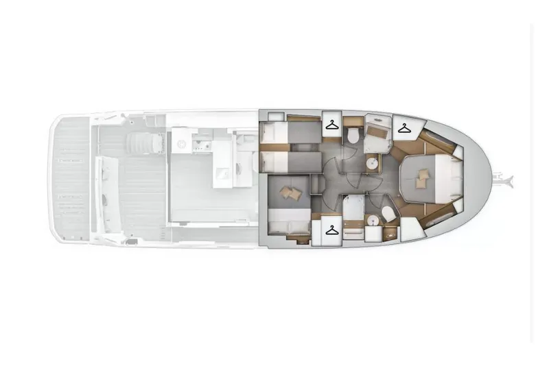 Slide: The Image of Manufacturer Provided Image: Floor plan of 2026 Beneteau Swift Trawler 48, showcasing cabin layout and amenities. - 12