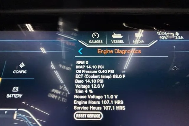 Slide: The Image of Engine diagnostics display of 2023 Avalon Catalina 2585 QL with various performance metrics. - 33