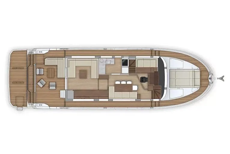 Slide: The Image of Manufacturer Provided Image: 2025 Beneteau Grand Trawler 63 yacht floor plan, showcasing spacious interior layout. - 6