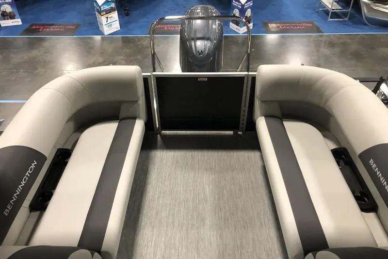 Slide: The Image of 2026 Bennington S Quad Bench 22 SSR SPS interior with plush seating and modern design. - 3