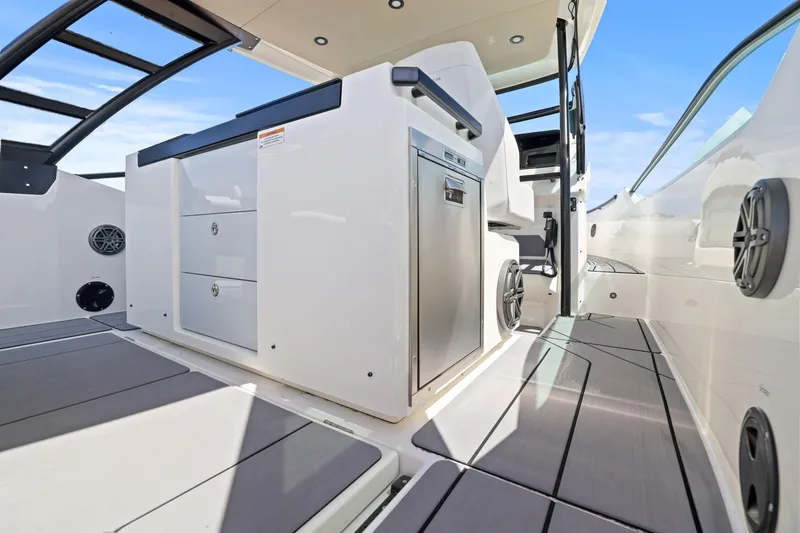 Slide: The Image of 2025 Saxdor 320 GTO interior showcasing sleek design and modern amenities. - 26