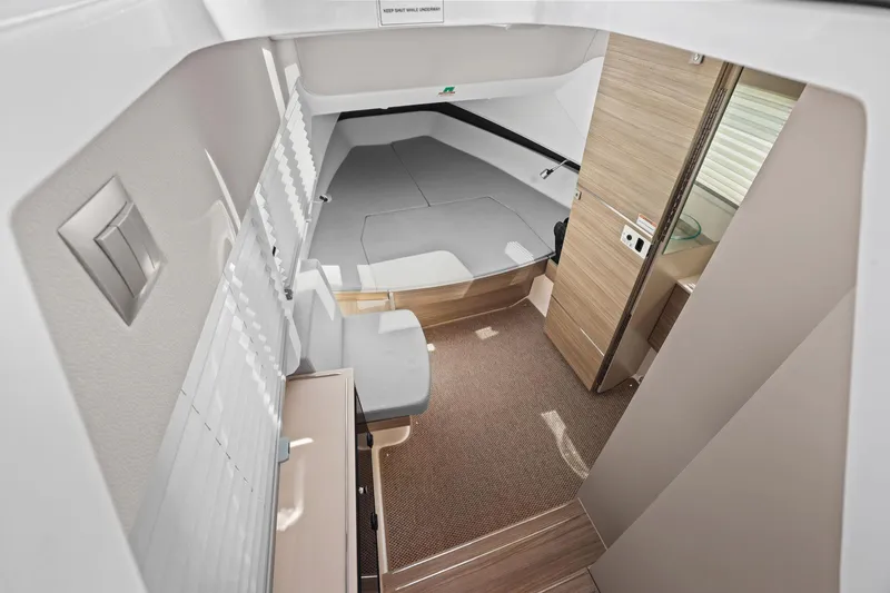 Slide: The Image of 2025 Saxdor 320 GTO cabin interior with modern design and comfortable seating. - 29