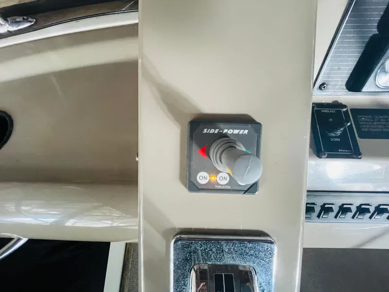Slide: The Image of Control panel of a 1995 Bayliner 4587 Motoryacht with Side-Power joystick. - 20