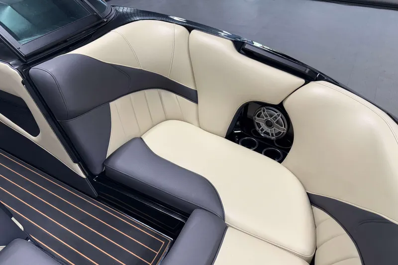 Slide: The Image of Luxurious interior of 2021 MB B52 23 Classic boat with stylish seating and speaker system. - 14