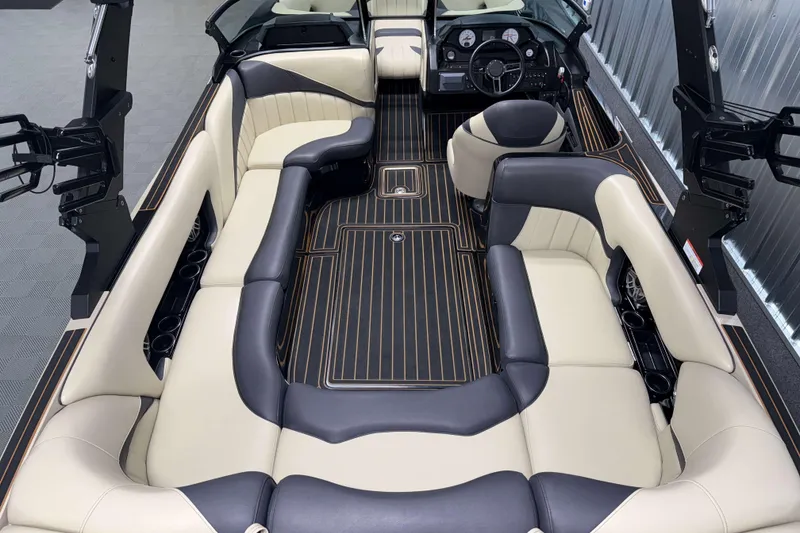 Slide: The Image of Luxurious interior of 2021 MB B52 23 Classic boat with elegant seating and dashboard. - 3