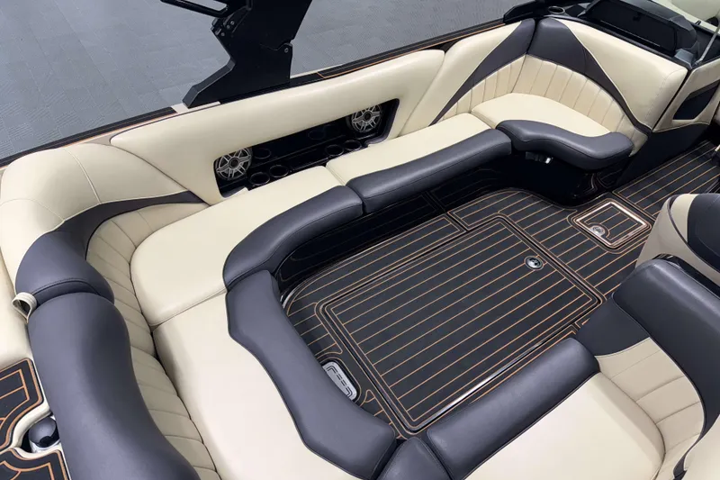 Slide: The Image of Luxurious interior of 2021 MB B52 23 Classic boat with elegant seating and flooring. - 4
