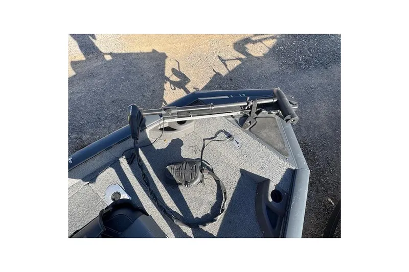 Slide: The Image of 2019 Tracker Pro Team 175 TF boat deck with trolling motor and foot pedal. - 6