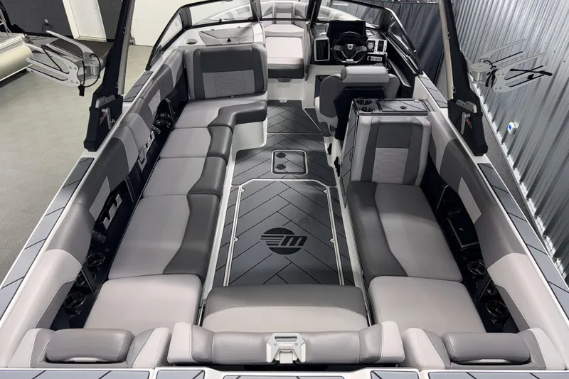 Slide: The Image of 2022 Malibu Wakesetter 25 LSV interior with spacious seating and modern design. - 5