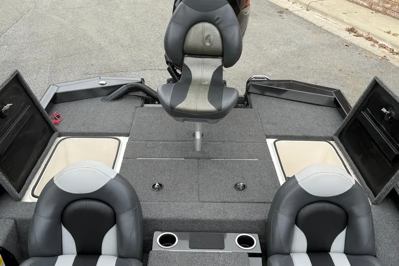 Slide: The Image of 2021 Vexus AVX2080 boat interior with seating and storage compartments. - 10