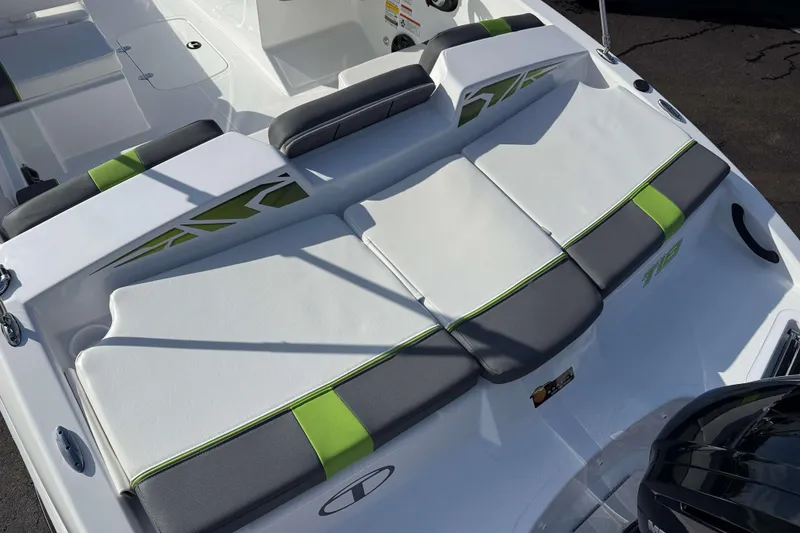 Slide: The Image of 2022 Tahoe T18 boat interior with stylish seating and modern design. - 3