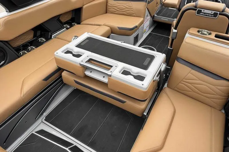 Slide: The Image of 2026 Supra SA interior with tan leather seating and modern design elements. - 15