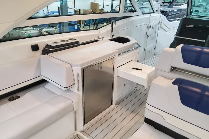 Slide: The Image of Luxurious interior of 2026 Formula 430 Super Sport Crossover yacht with modern amenities. - 25