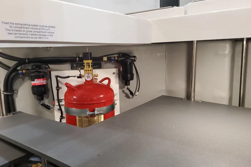 Slide: The Image of Engine compartment of 2026 Formula 430 Super Sport Crossover with fire extinguishing system. - 42