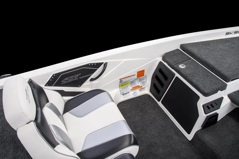 Slide: The Image of Manufacturer Provided Image: 2021 Skeeter ZX 200 boat interior with white and black seating. - 5